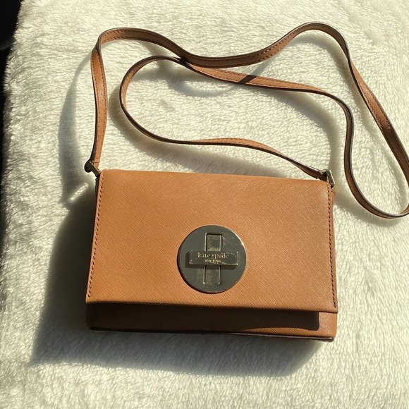kate spade Handbags - Kate Spade brown Cross Body w/ Gold Turnlock
